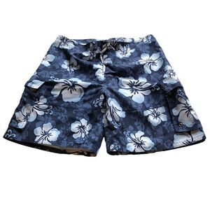 Airwalk board shorts blue and white, lined NWOT 2XL 3 pockets velcro closure